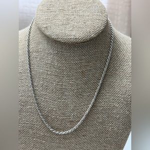 Vintage Aurafin 925 Italian Sterling Silver Rope Chain Necklace 18in